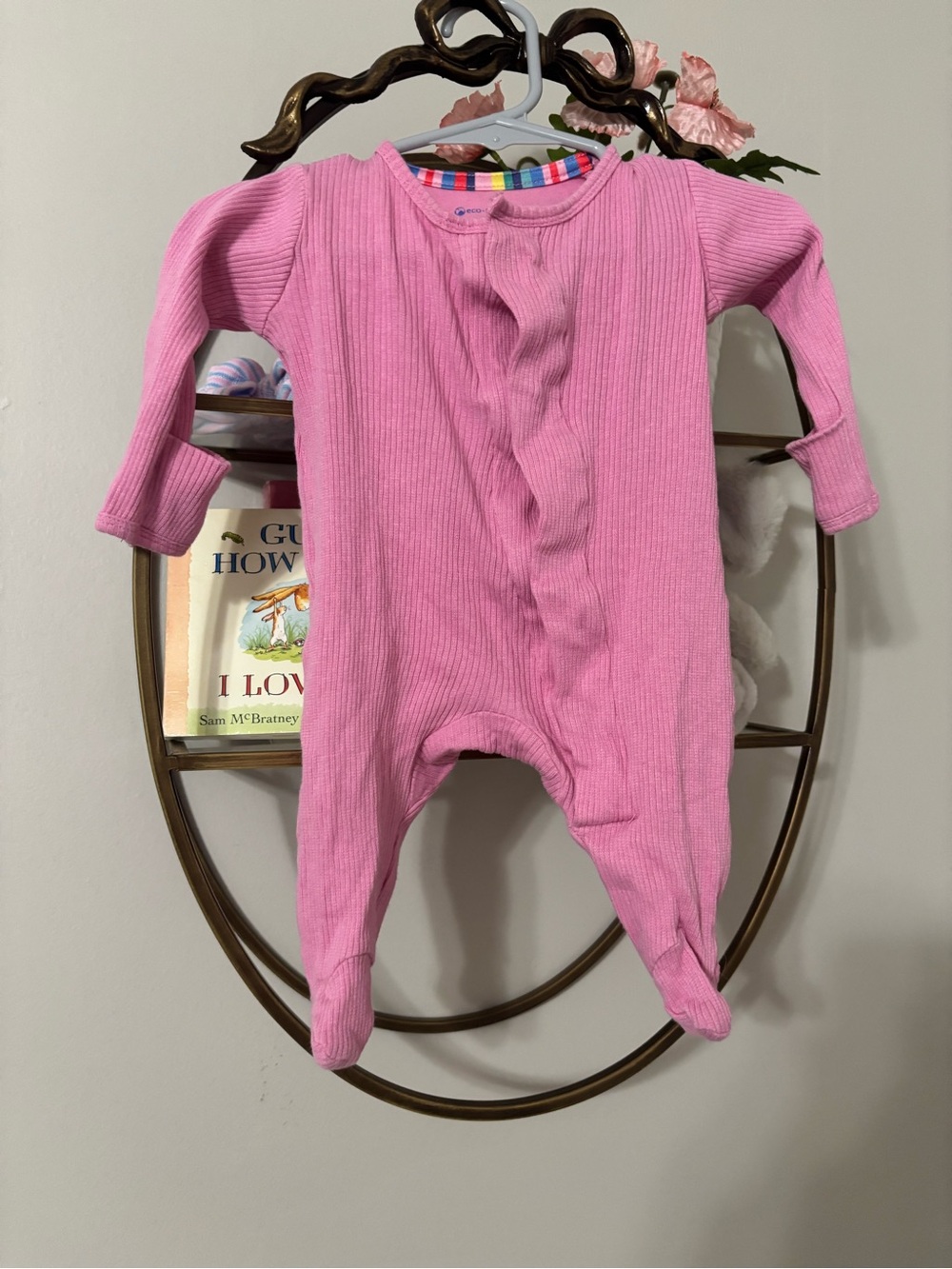 Magnetic Me Pink Ribbed Footed One-Piece